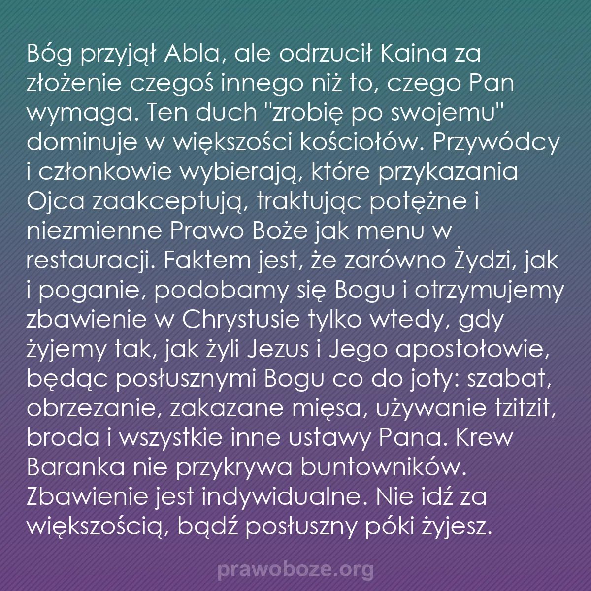 b0064 - Grafika o Prawie Bożym: Bóg przyjął Abla, ale odrzucił Kaina za złożenie czegoś innego...