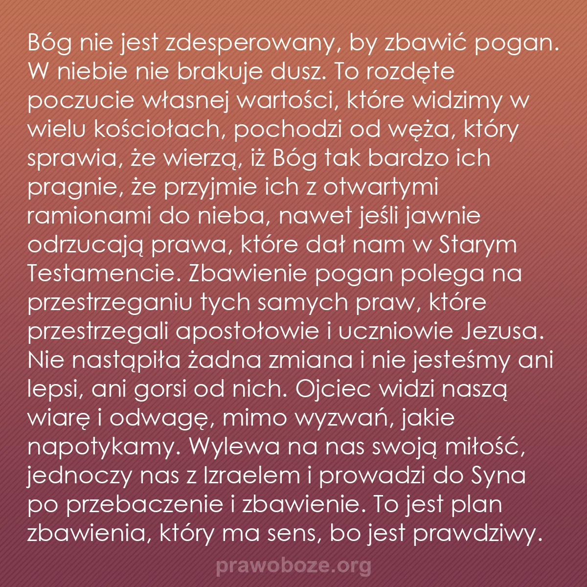 b0066 - Grafika o Prawie Bożym: Bóg nie jest zdesperowany, by zbawić pogan. W niebie nie brakuje...