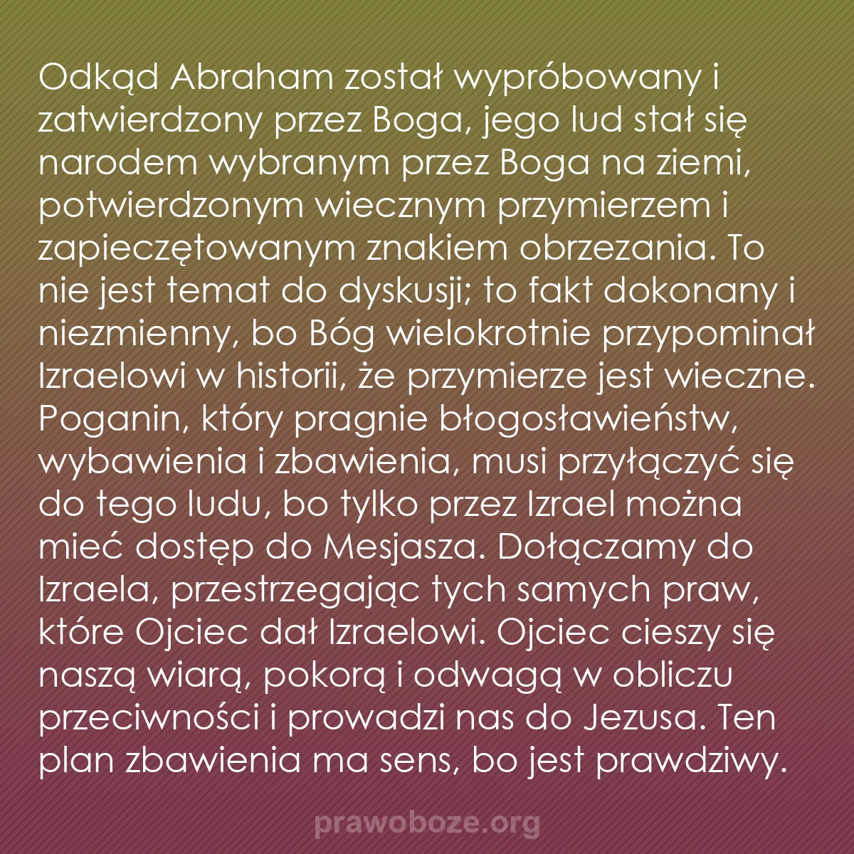 b0068 - Grafika o Prawie Bożym: Odkąd Abraham został wypróbowany i zatwierdzony przez Boga,...