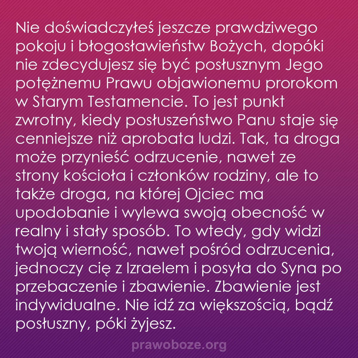 b0081 - Grafika o Prawie Bożym: Nie doświadczyłeś jeszcze prawdziwego pokoju i błogosławieństw...