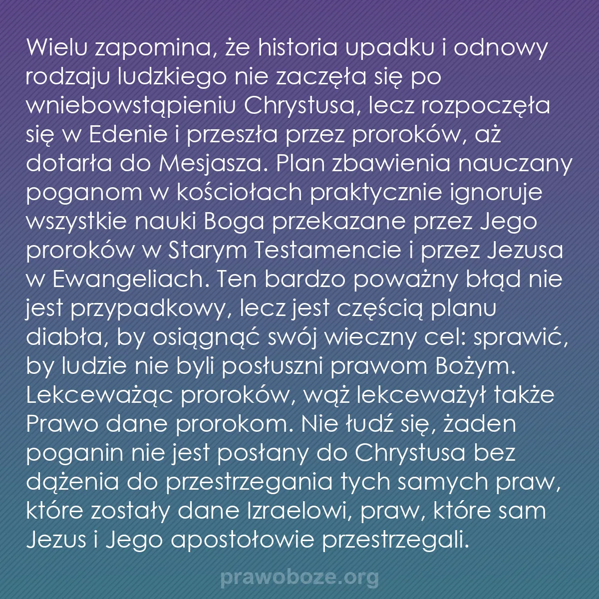 b0082 - Grafika o Prawie Bożym: Wielu zapomina, że historia upadku i odnowy rodzaju ludzkiego...