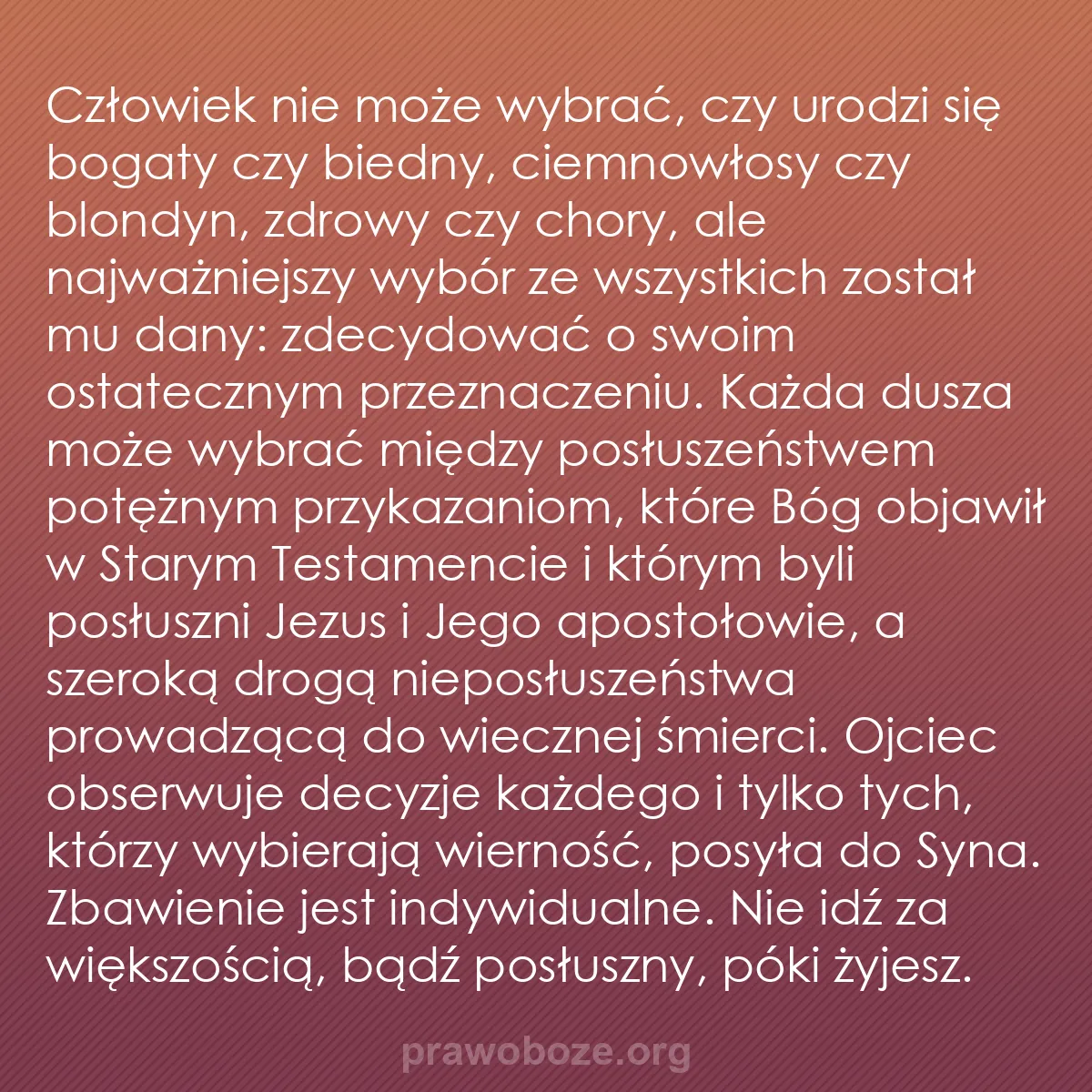 b0086 - Grafika o Prawie Bożym: Człowiek nie może wybrać, czy urodzi się bogaty czy biedny,...