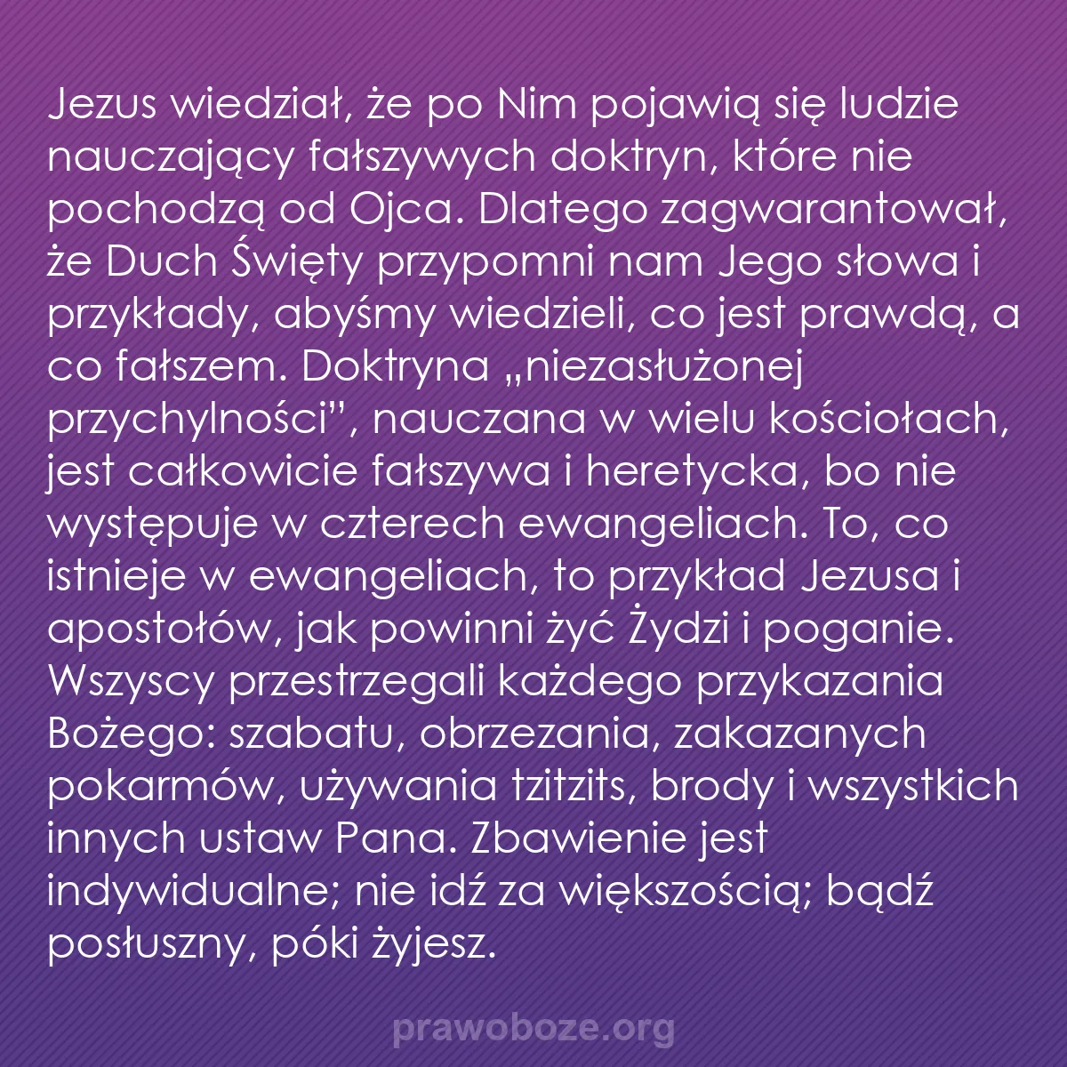 b0091 - Grafika o Prawie Bożym: Jezus wiedział, że po Nim pojawią się ludzie nauczający fałszywych...