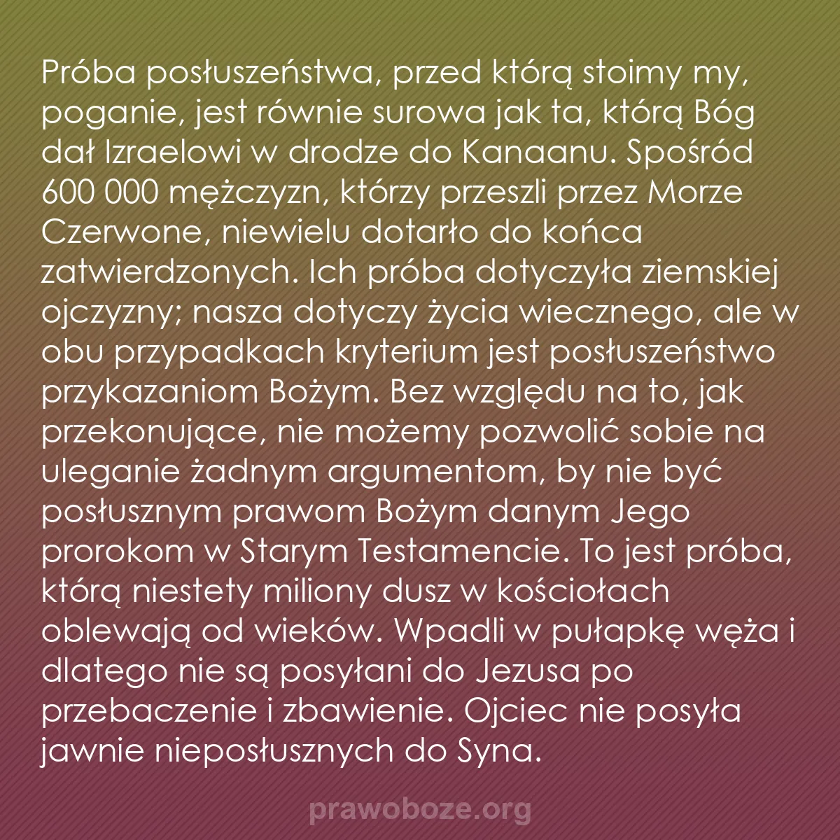 b0108 - Grafika o Prawie Bożym: Próba posłuszeństwa, przed którą stoimy my, poganie, jest równie...