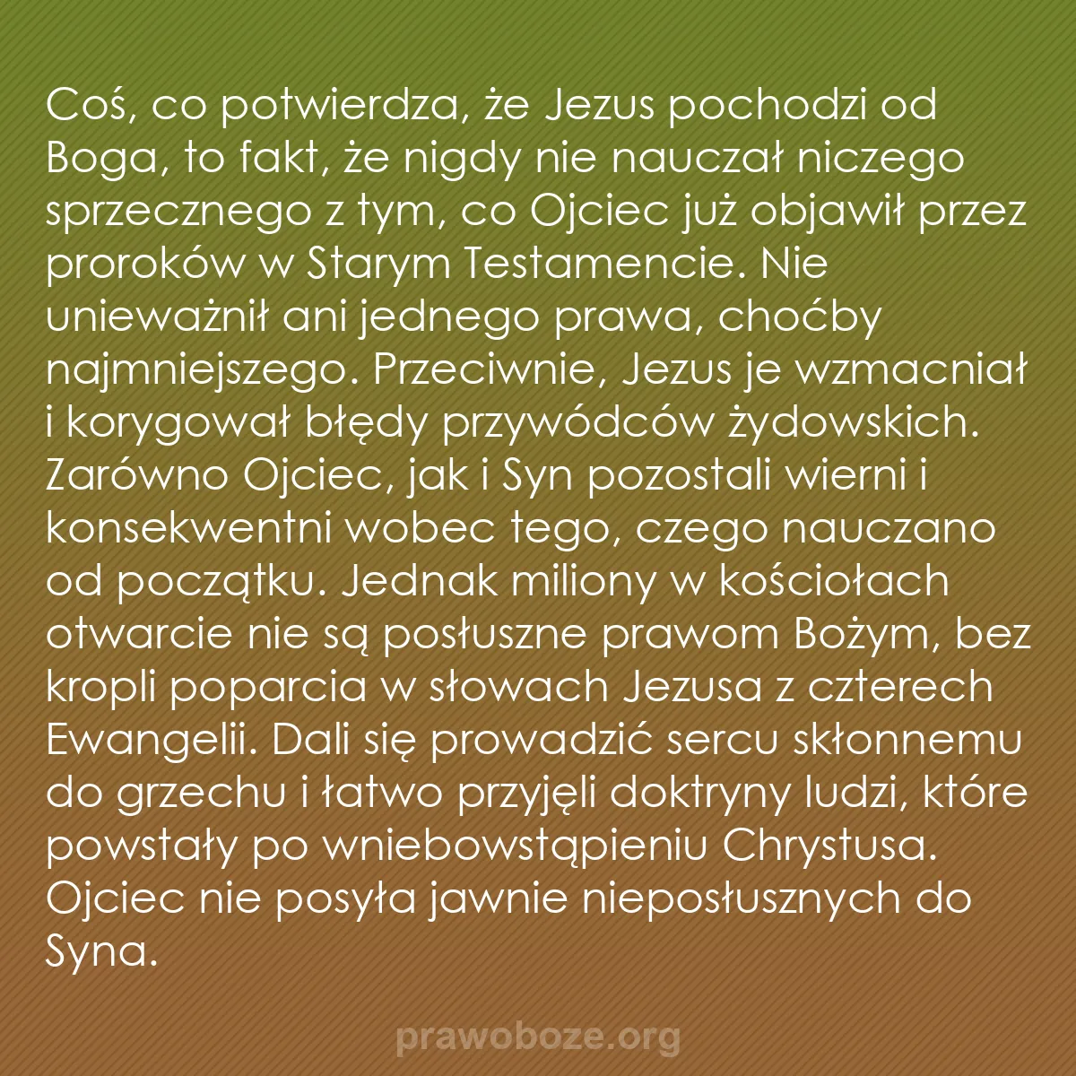b0109 - Grafika o Prawie Bożym: Coś, co potwierdza, że Jezus pochodzi od Boga, to fakt, że nigdy...