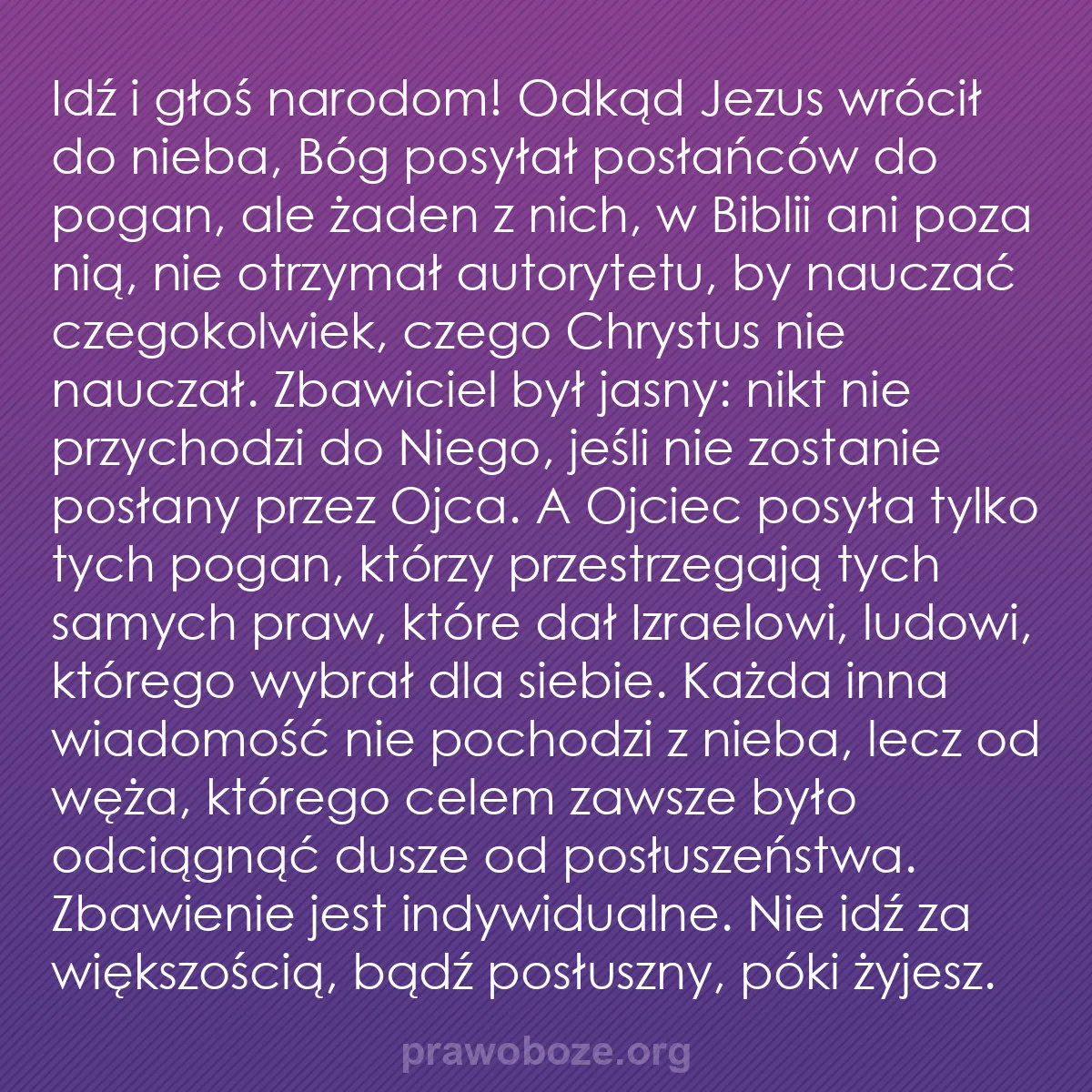 b0111 - Grafika o Prawie Bożym: Idź i głoś narodom! Odkąd Jezus wrócił do nieba, Bóg posyłał...