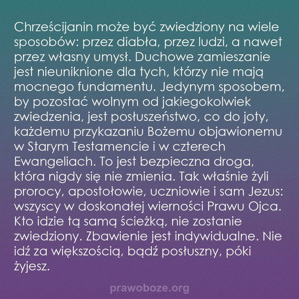 b0124 - Grafika o Prawie Bożym: Chrześcijanin może być zwiedziony na wiele sposobów: przez diabła,...