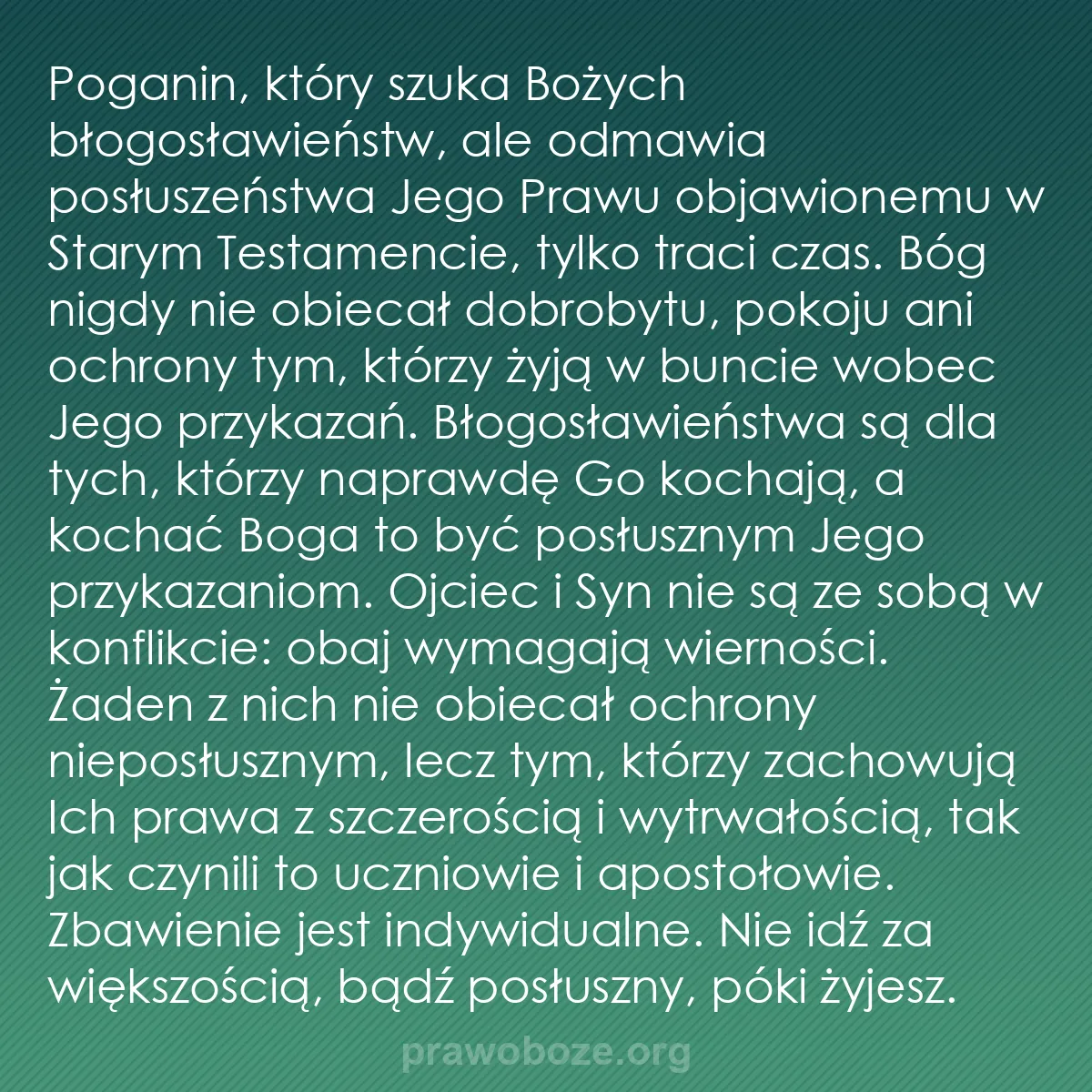 b0125 - Grafika o Prawie Bożym: Poganin, który szuka Bożych błogosławieństw, ale odmawia posłuszeństwa...