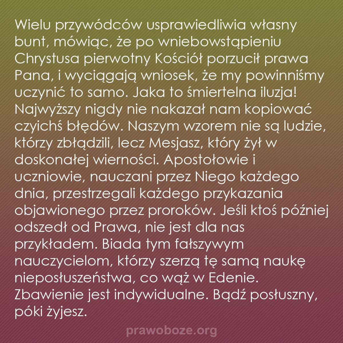 b0128 - Grafika o Prawie Bożym: Wielu przywódców usprawiedliwia własny bunt, mówiąc, że po wniebowstąpieniu...
