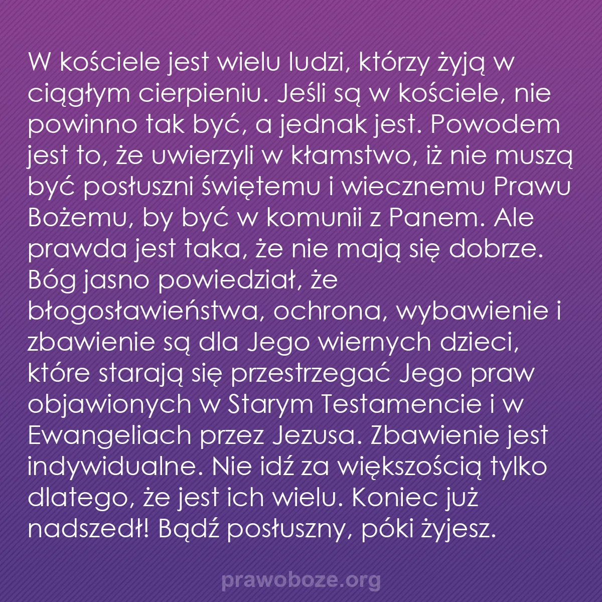 b0131 - Grafika o Prawie Bożym: W kościele jest wielu ludzi, którzy żyją w ciągłym cierpieniu....