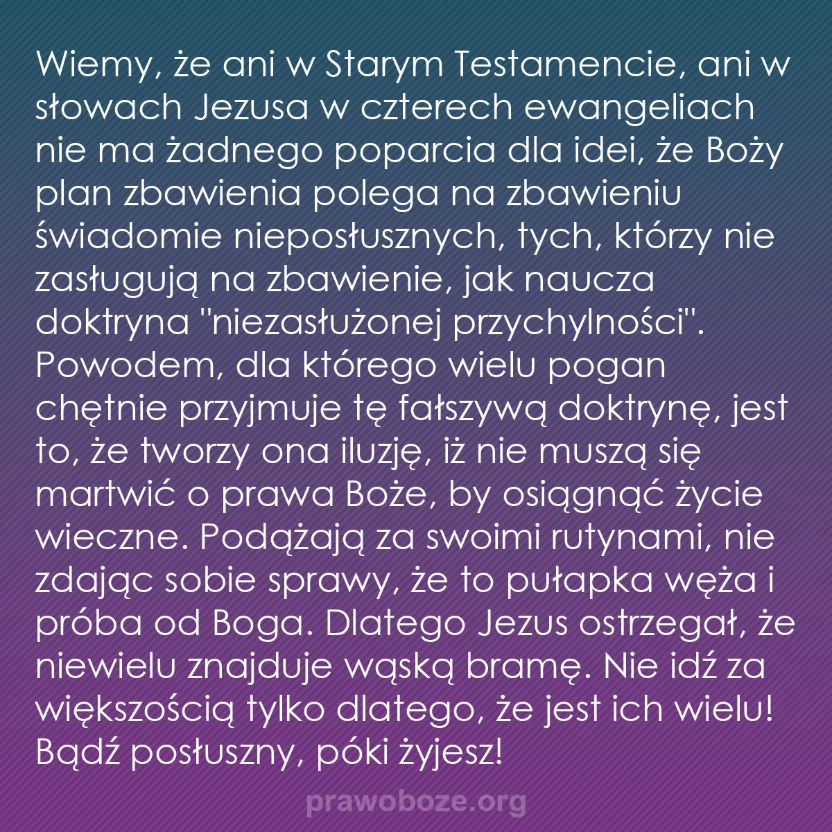 b0134 - Grafika o Prawie Bożym: Wiemy, że ani w Starym Testamencie, ani w słowach Jezusa w czterech...