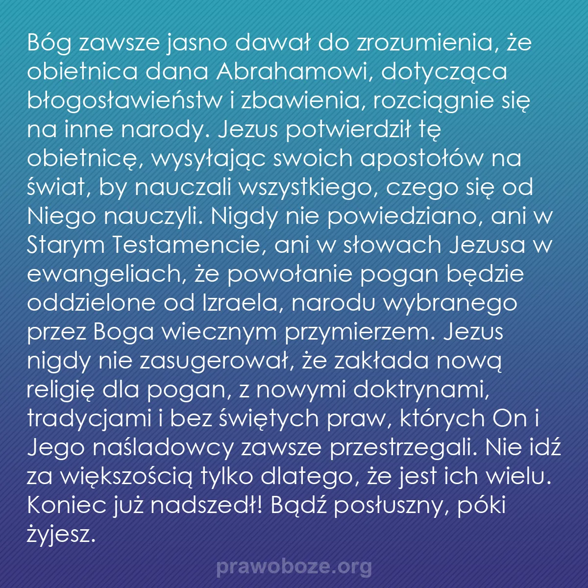 b0135 - Grafika o Prawie Bożym: Bóg zawsze jasno dawał do zrozumienia, że obietnica dana Abrahamowi,...