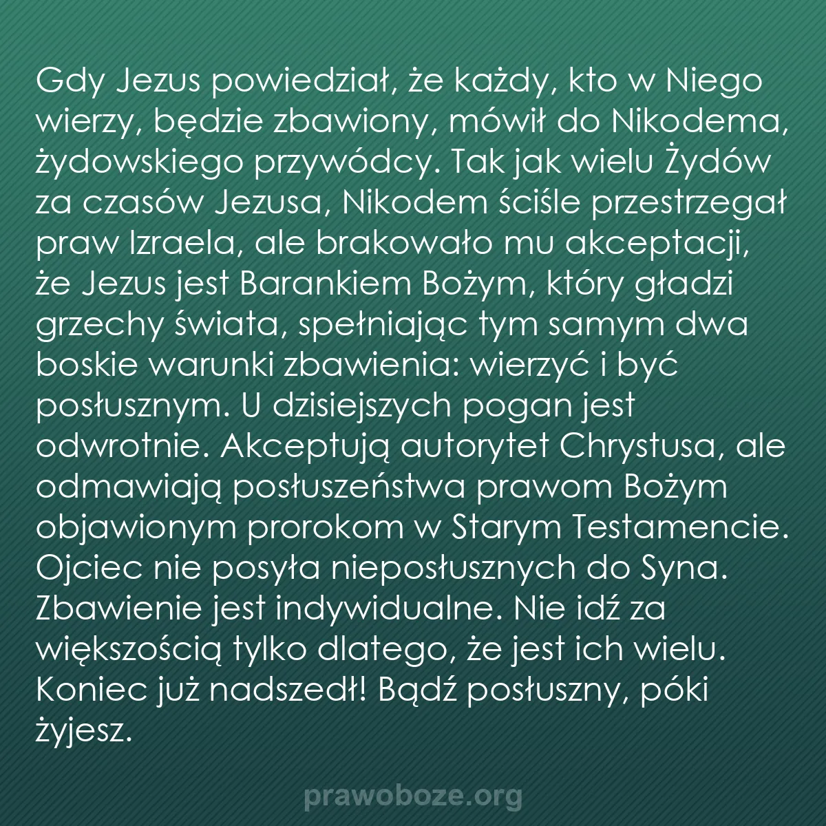 b0140 - Grafika o Prawie Bożym: Gdy Jezus powiedział, że każdy, kto w Niego wierzy, będzie zbawiony,...