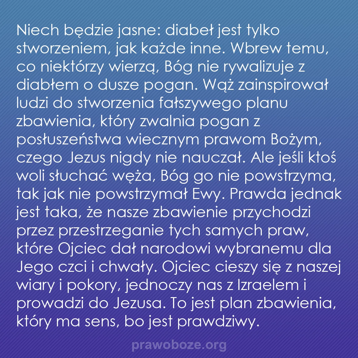 b0147 - Grafika o Prawie Bożym: Niech będzie jasne: diabeł jest tylko stworzeniem, jak każde...