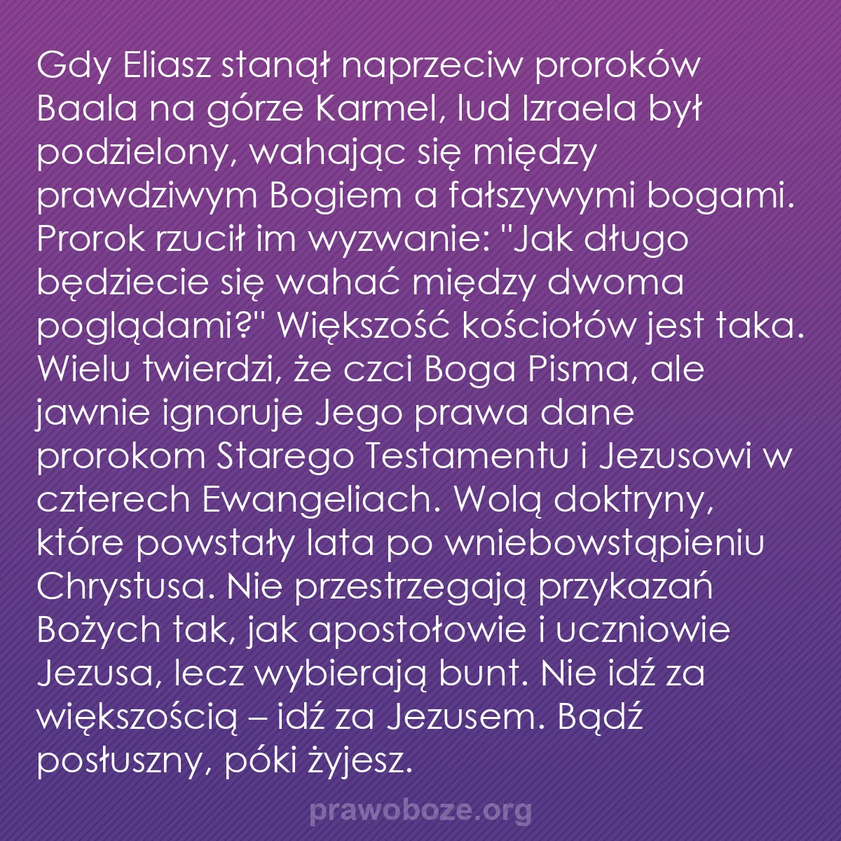 b0151 - Grafika o Prawie Bożym: Gdy Eliasz stanął naprzeciw proroków Baala na górze Karmel,...