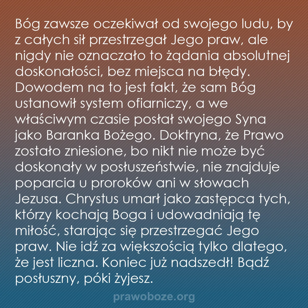b0152 - Grafika o Prawie Bożym: Bóg zawsze oczekiwał od swojego ludu, by z całych sił przestrzegał...
