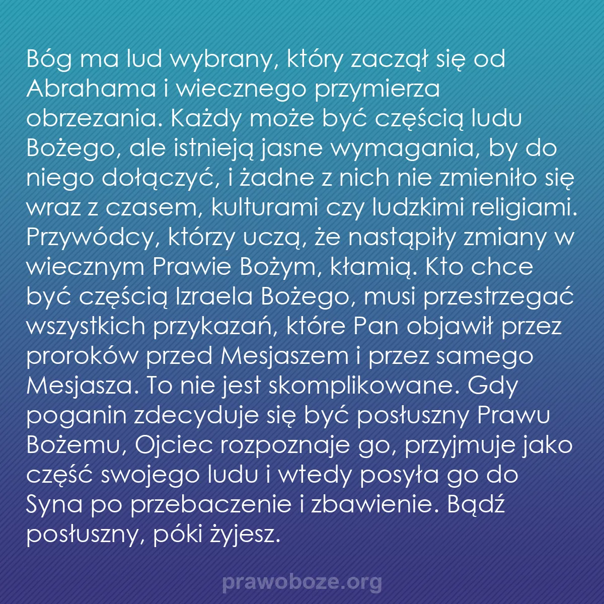 b0155 - Grafika o Prawie Bożym: Bóg ma lud wybrany, który zaczął się od Abrahama i wiecznego...
