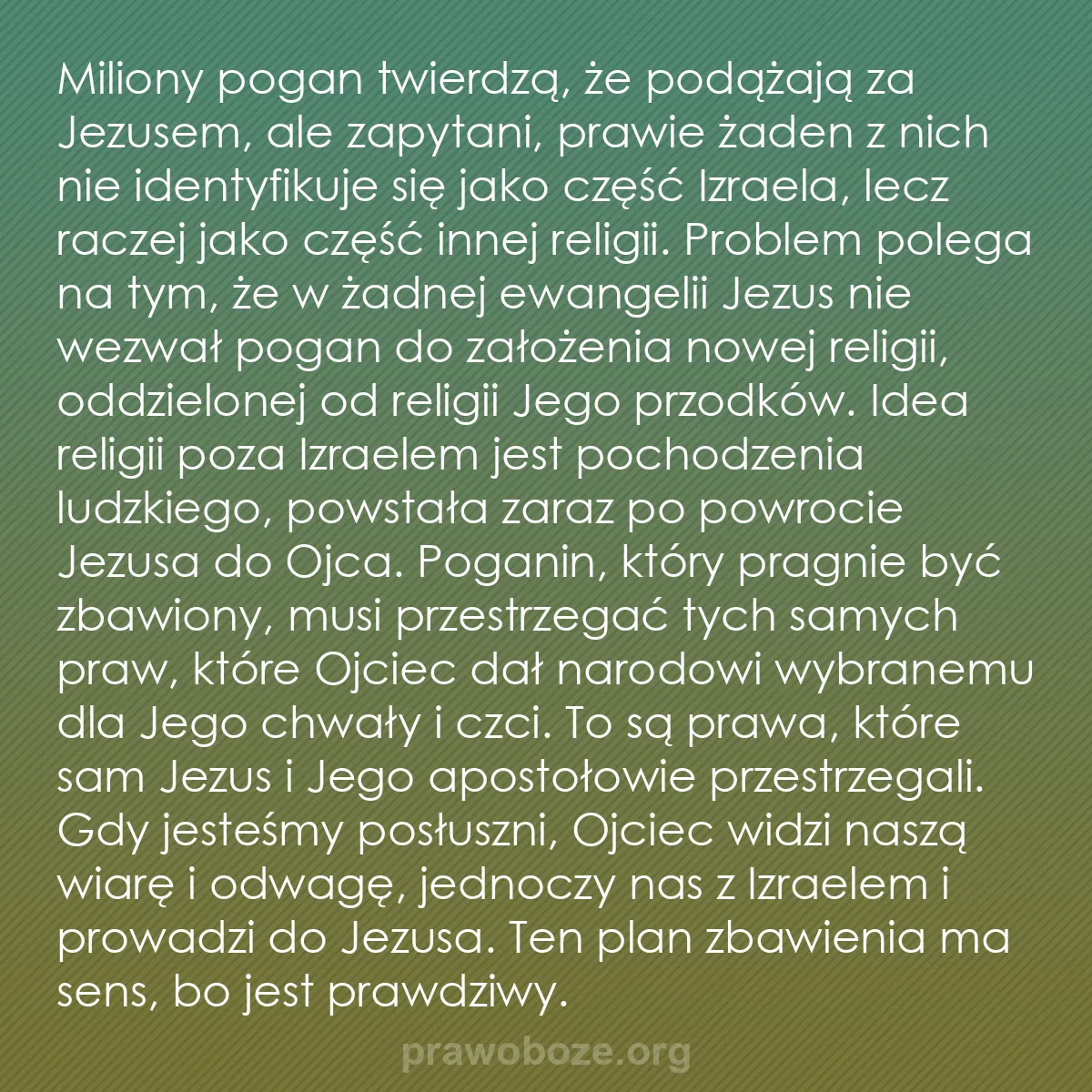 b0163 - Grafika o Prawie Bożym: Miliony pogan twierdzą, że podążają za Jezusem, ale zapytani,...