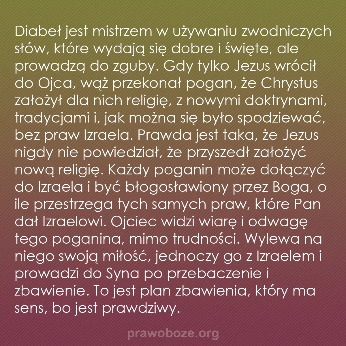 b0168 - Grafika o Prawie Bożym: Diabeł jest mistrzem w używaniu zwodniczych słów, które wydają...