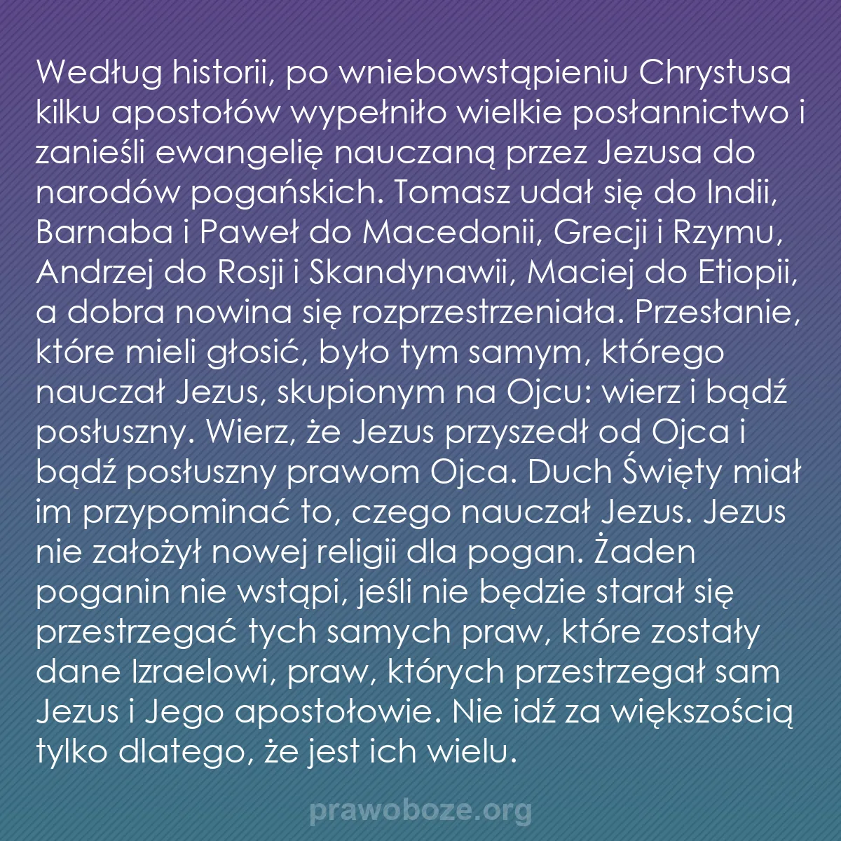 b0182 - Grafika o Prawie Bożym: Według historii, po wniebowstąpieniu Chrystusa kilku apostołów...