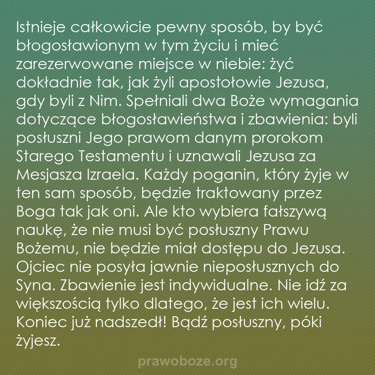 b0183 - Grafika o Prawie Bożym: Istnieje całkowicie pewny sposób, by być błogosławionym w tym...