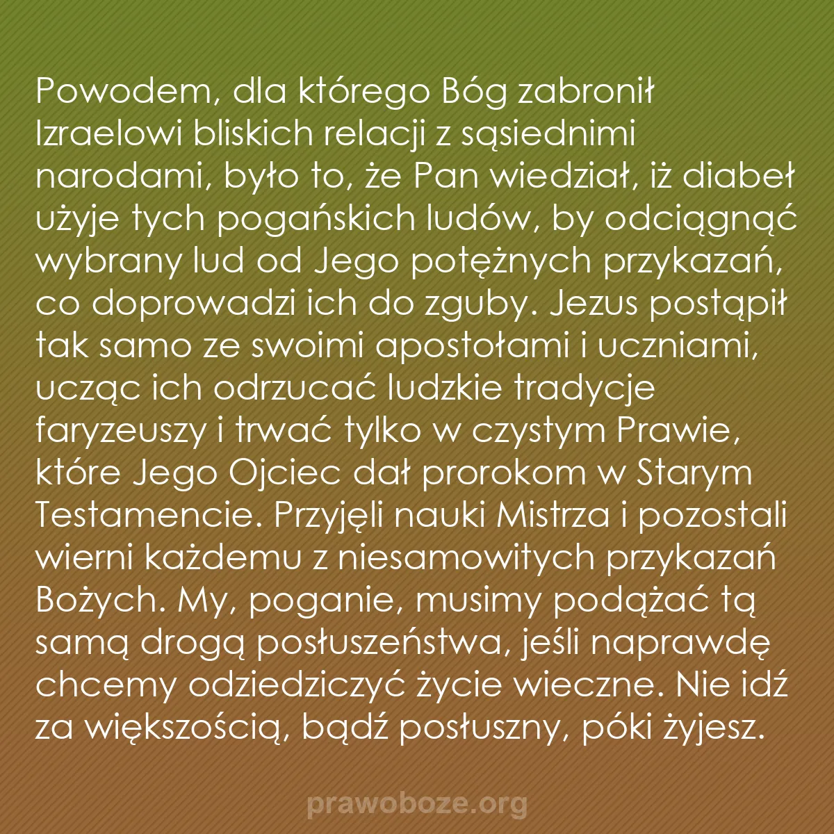 b0189 - Grafika o Prawie Bożym: Powodem, dla którego Bóg zabronił Izraelowi bliskich relacji...
