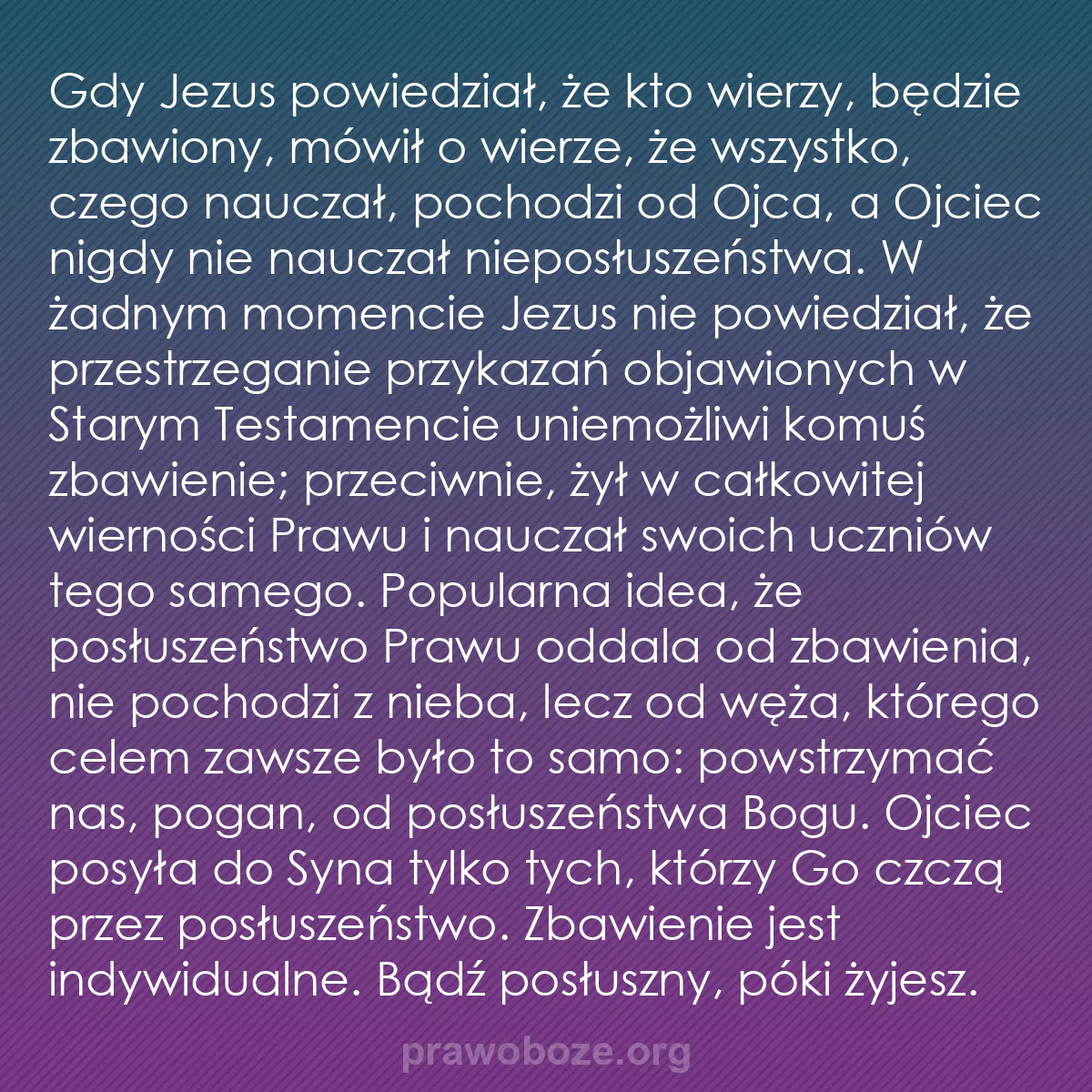 b0194 - Grafika o Prawie Bożym: Gdy Jezus powiedział, że kto wierzy, będzie zbawiony, mówił...