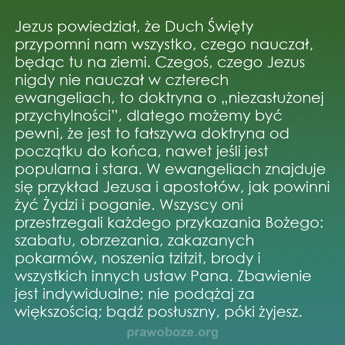 b0210 - Grafika o Prawie Bożym: Jezus powiedział, że Duch Święty przypomni nam wszystko, czego...