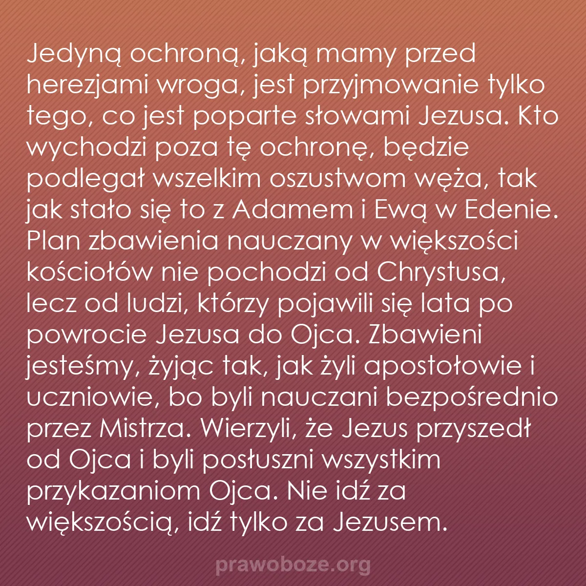 b0226 - Grafika o Prawie Bożym: Jedyną ochroną, jaką mamy przed herezjami wroga, jest przyjmowanie...