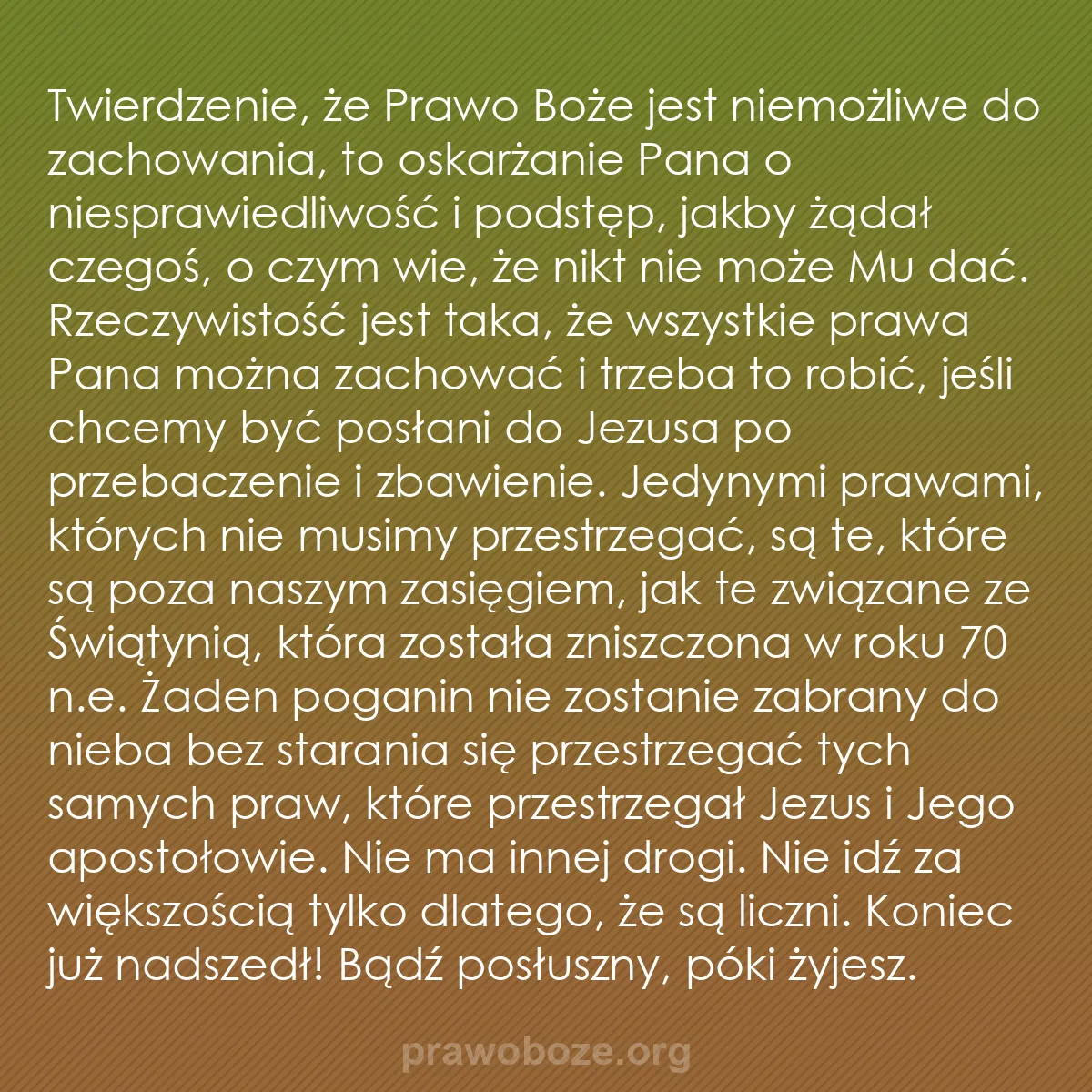 b0229 - Grafika o Prawie Bożym: Twierdzenie, że Prawo Boże jest niemożliwe do zachowania, to...
