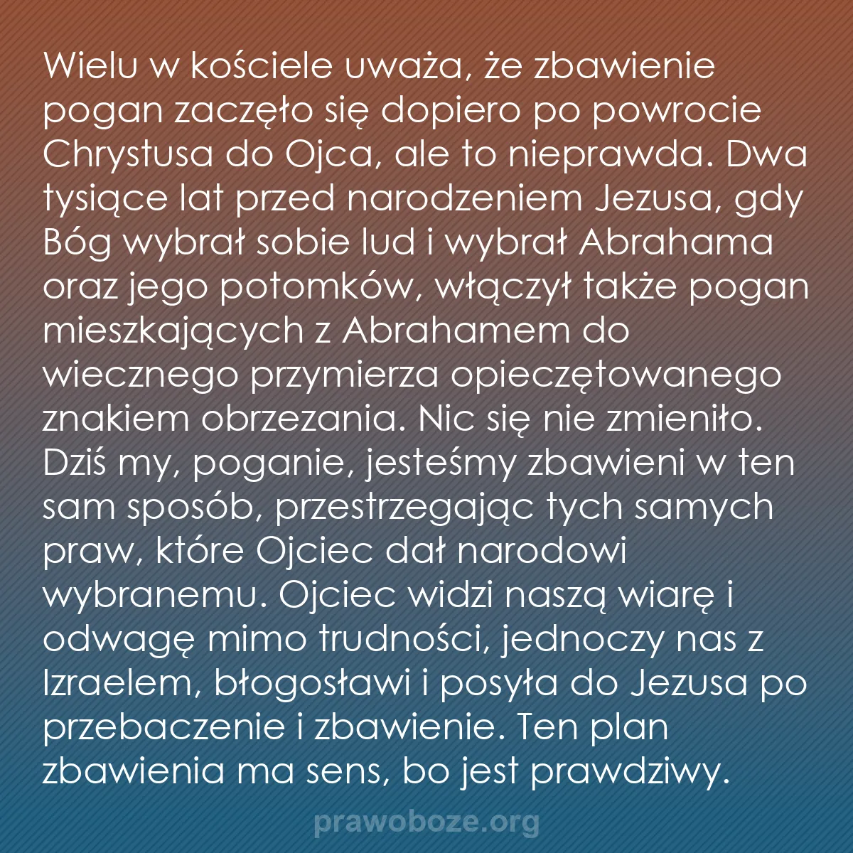 b0232 - Grafika o Prawie Bożym: Wielu w kościele uważa, że zbawienie pogan zaczęło się dopiero...