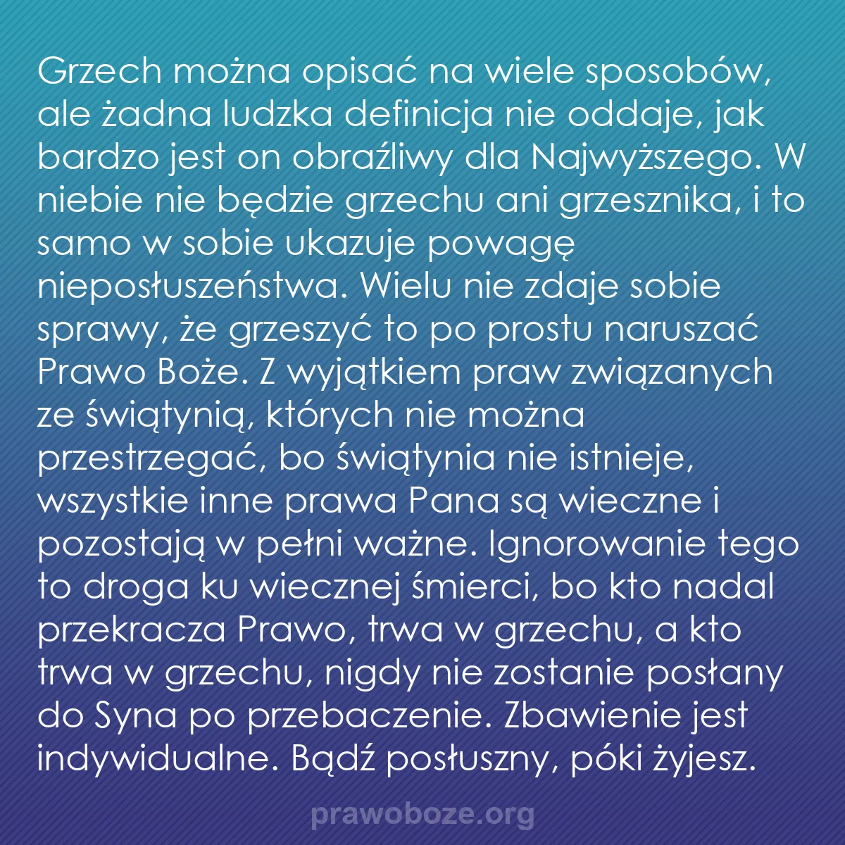b0235 - Grafika o Prawie Bożym: Grzech można opisać na wiele sposobów, ale żadna ludzka definicja...