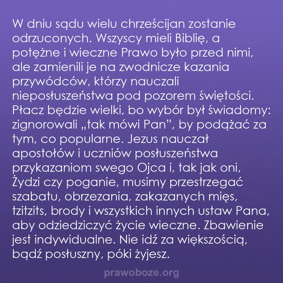b0238 - Grafika o Prawie Bożym: W dniu sądu wielu chrześcijan zostanie odrzuconych. Wszyscy...