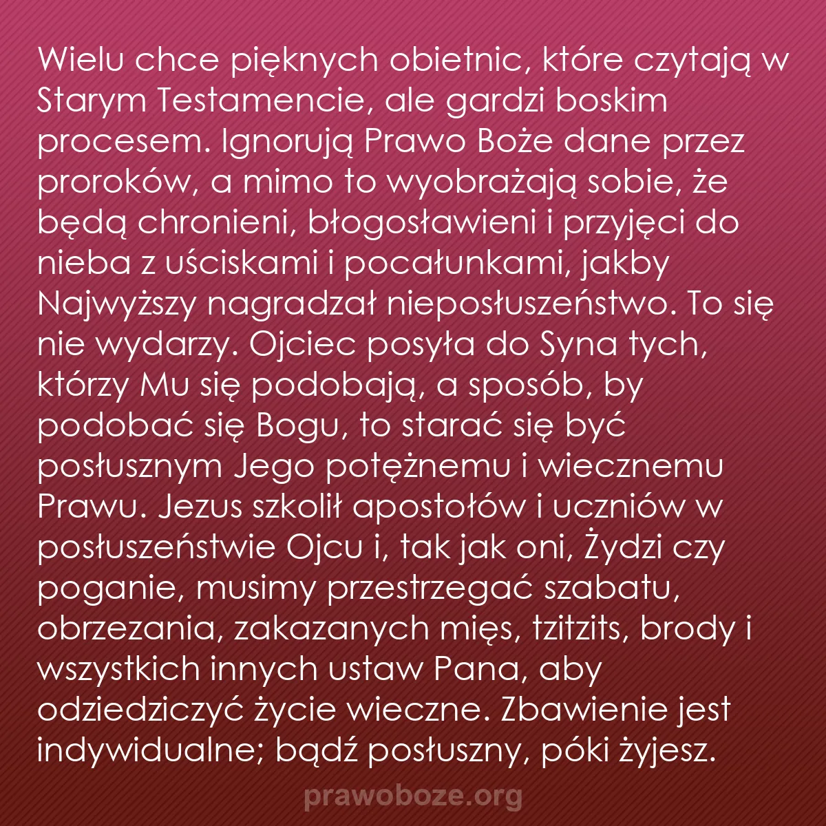 b0239 - Grafika o Prawie Bożym: Wielu chce pięknych obietnic, które czytają w Starym Testamencie,...