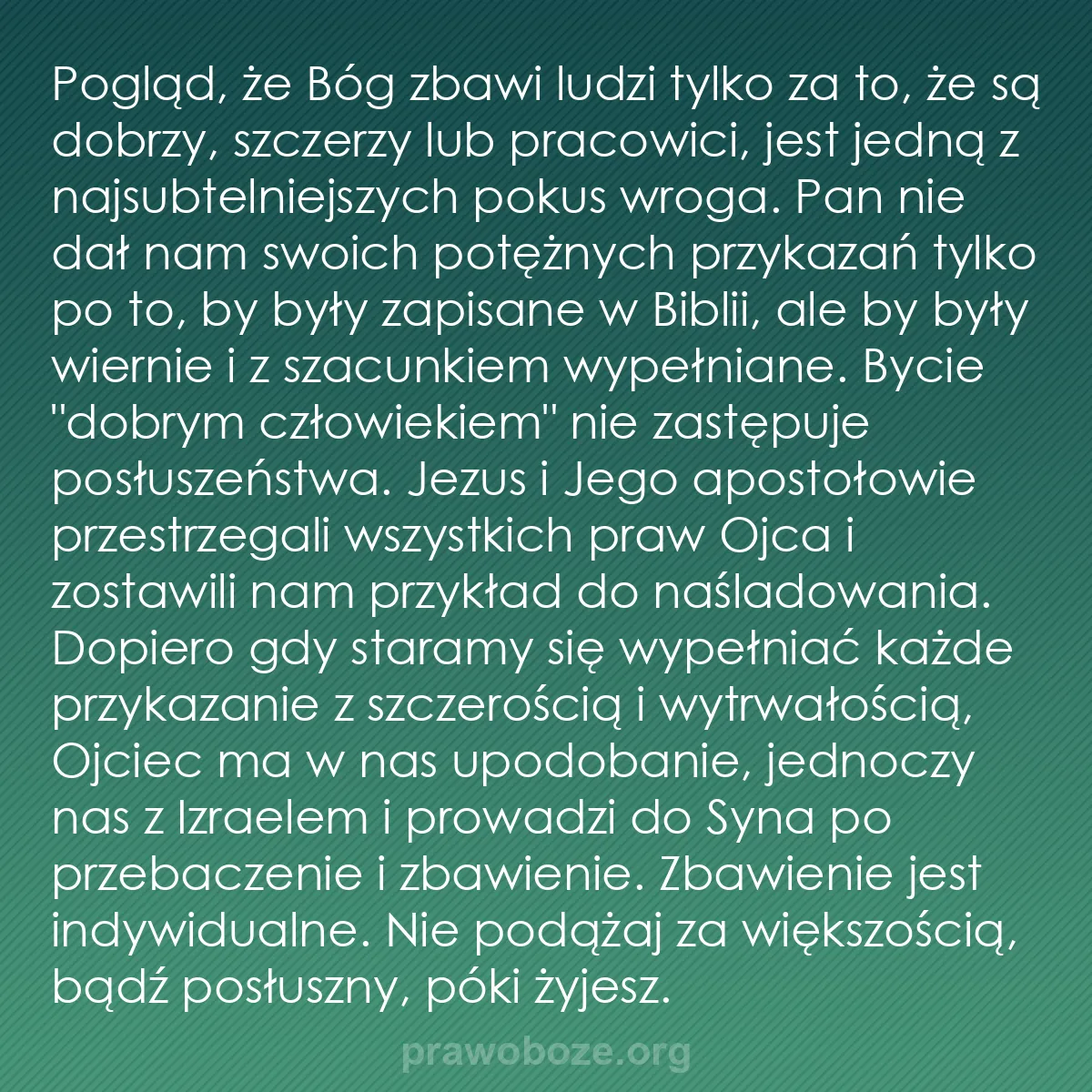 b0245 - Grafika o Prawie Bożym: Pogląd, że Bóg zbawi ludzi tylko za to, że są dobrzy, szczerzy...