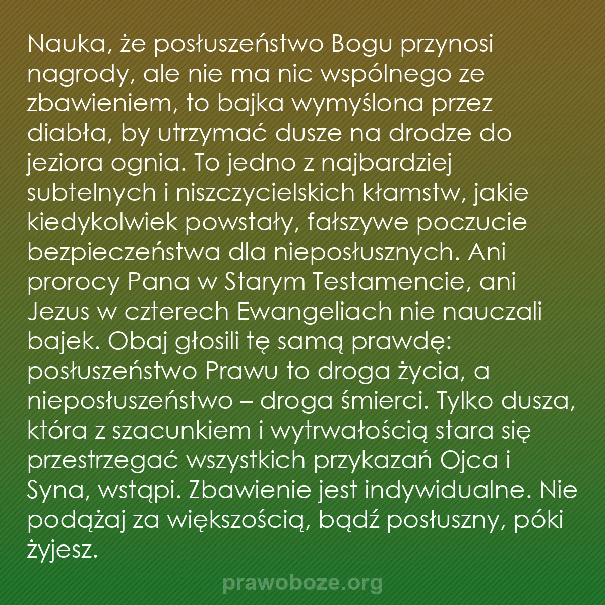 b0256 - Grafika o Prawie Bożym: Nauka, że posłuszeństwo Bogu przynosi nagrody, ale nie ma nic...