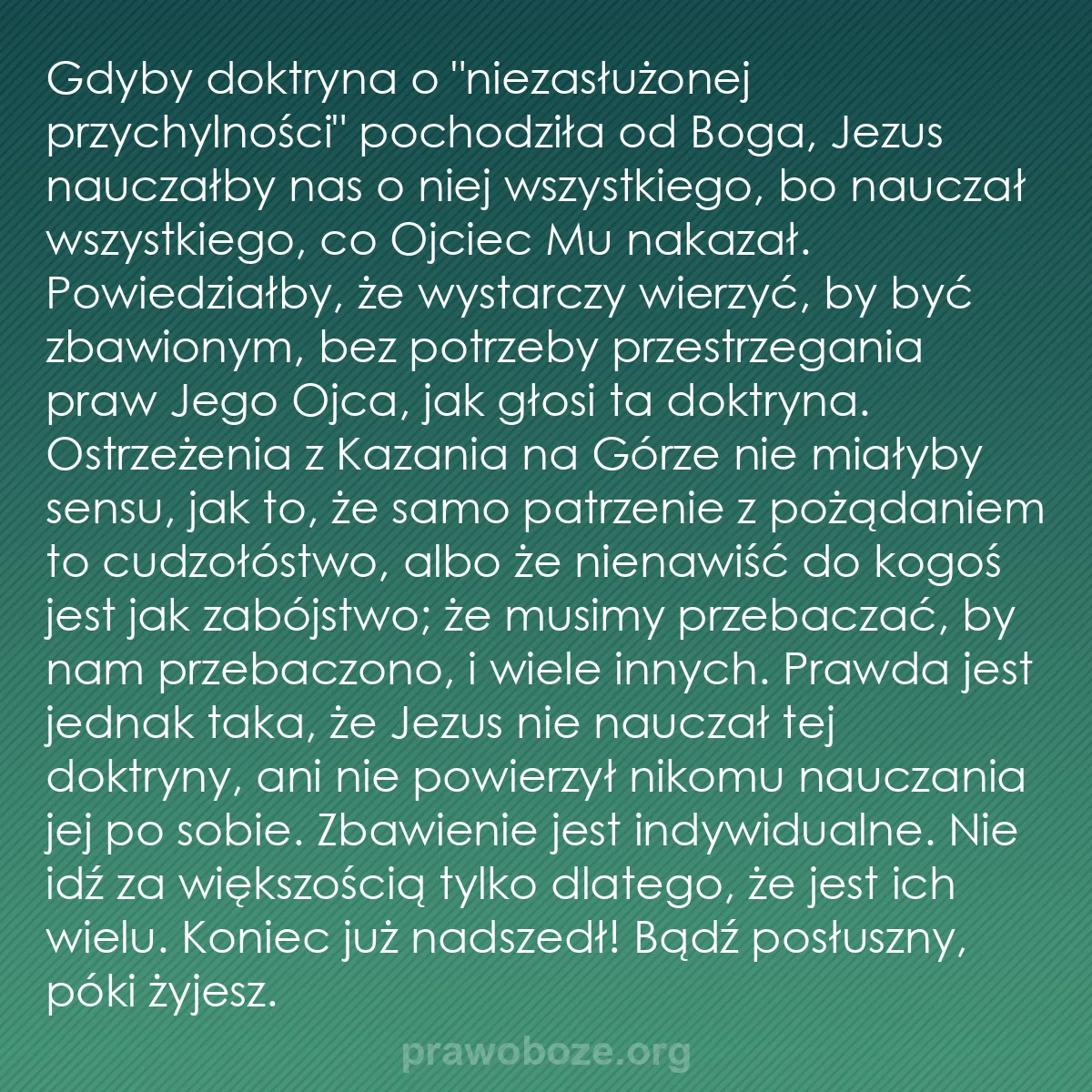 b0265 - Grafika o Prawie Bożym: Gdyby doktryna o "niezasłużonej przychylności" pochodziła od...