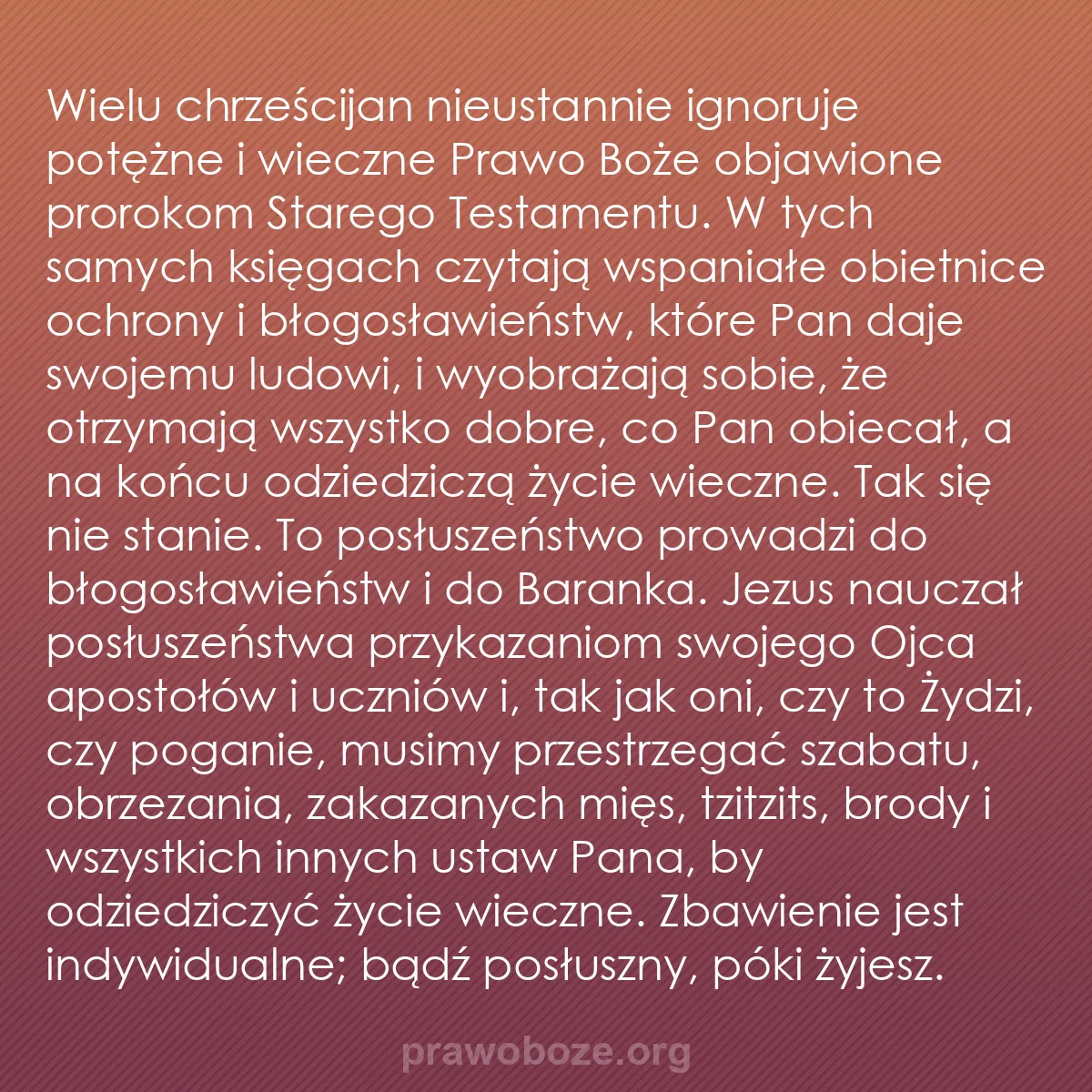 b0266 - Grafika o Prawie Bożym: Wielu chrześcijan nieustannie ignoruje potężne i wieczne Prawo...
