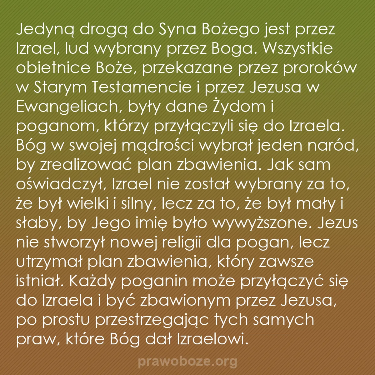 b0269 - Grafika o Prawie Bożym: Jedyną drogą do Syna Bożego jest przez Izrael, lud wybrany przez...