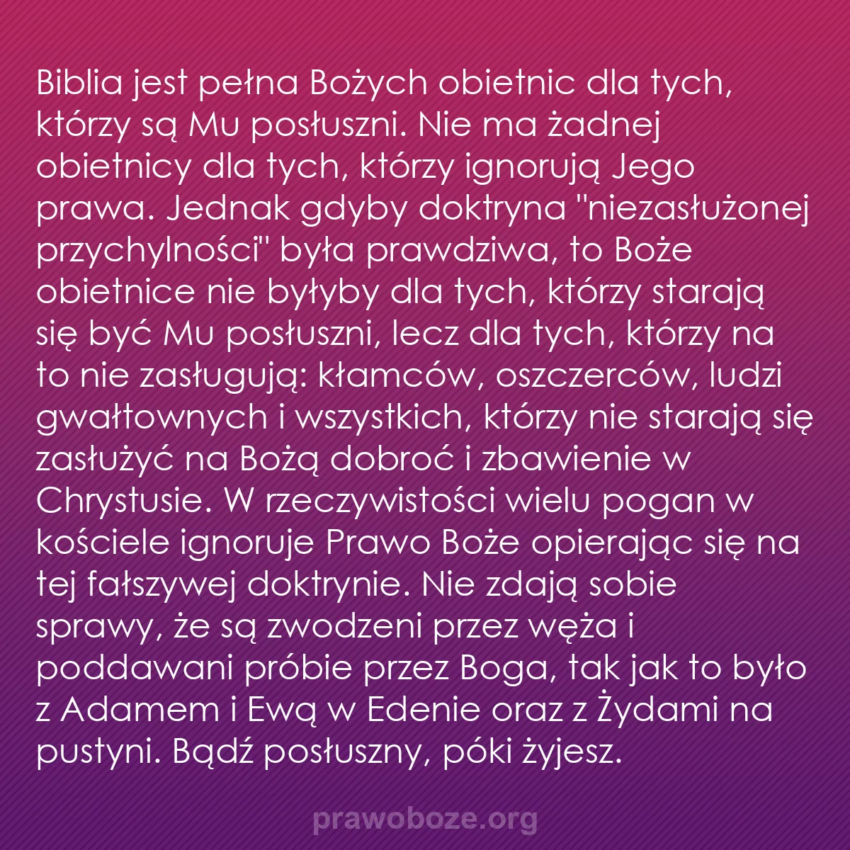 b0281 - Grafika o Prawie Bożym: Biblia jest pełna Bożych obietnic dla tych, którzy są Mu posłuszni....