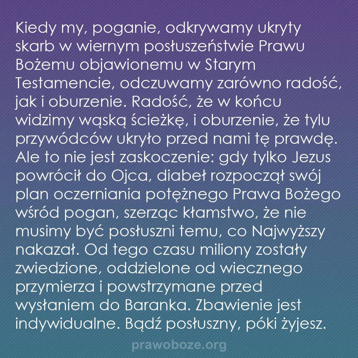 b0282 - Grafika o Prawie Bożym: Kiedy my, poganie, odkrywamy ukryty skarb w wiernym posłuszeństwie...