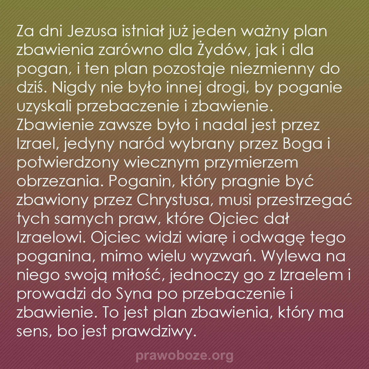 b0288 - Grafika o Prawie Bożym: Za dni Jezusa istniał już jeden ważny plan zbawienia zarówno...