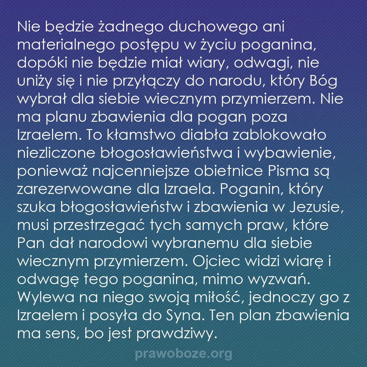 b0297 - Grafika o Prawie Bożym: Nie będzie żadnego duchowego ani materialnego postępu w życiu...