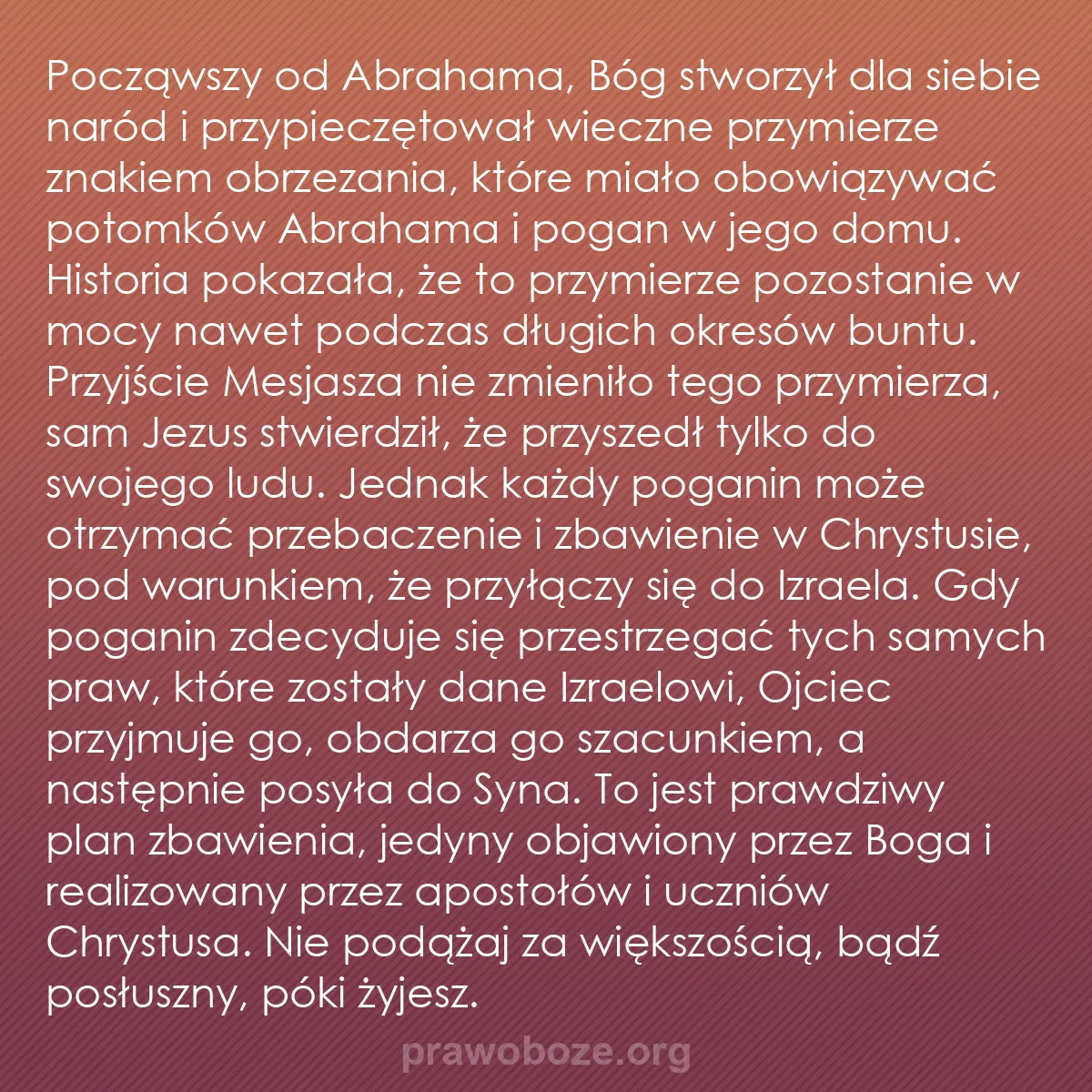 b0306 - Grafika o Prawie Bożym: Począwszy od Abrahama, Bóg stworzył dla siebie naród i przypieczętował...