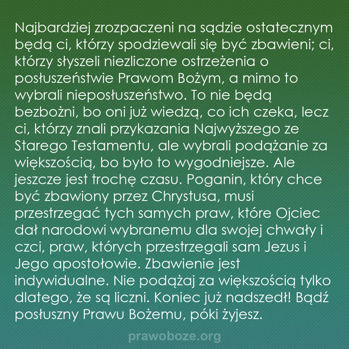 b0310 - Grafika o Prawie Bożym: Najbardziej zrozpaczeni na sądzie ostatecznym będą ci, którzy...
