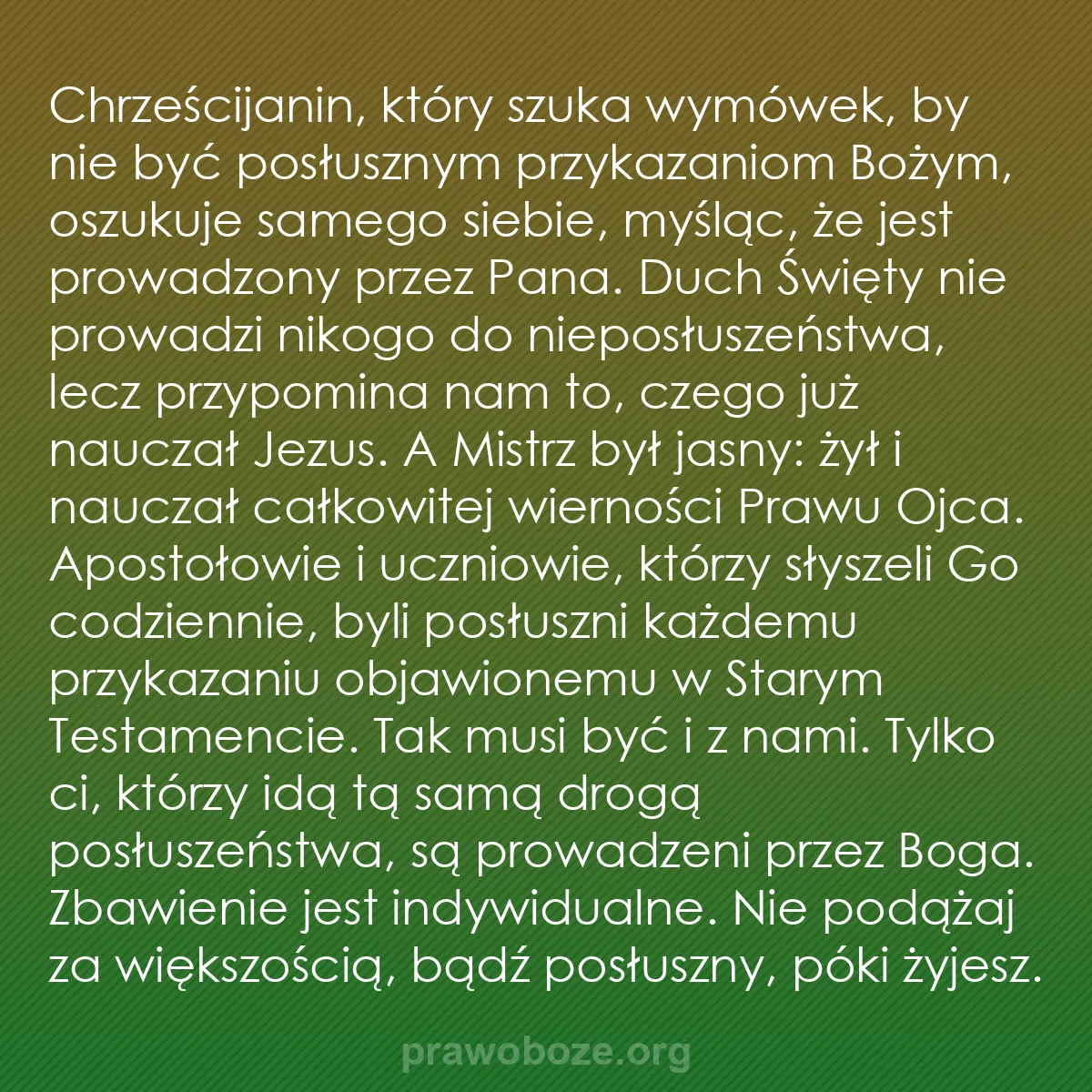 b0316 - Grafika o Prawie Bożym: Chrześcijanin, który szuka wymówek, by nie być posłusznym przykazaniom...