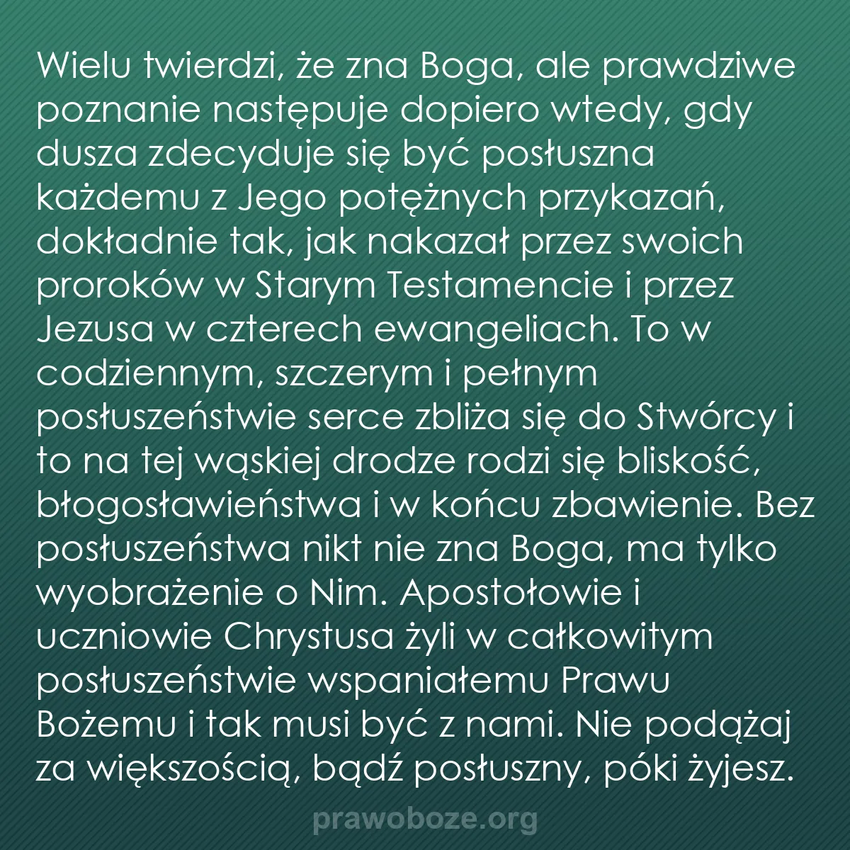 b0320 - Grafika o Prawie Bożym: Wielu twierdzi, że zna Boga, ale prawdziwe poznanie następuje...