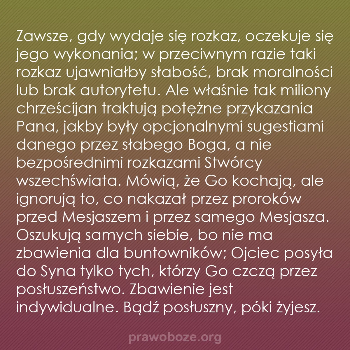 b0328 - Grafika o Prawie Bożym: Zawsze, gdy wydaje się rozkaz, oczekuje się jego wykonania;...