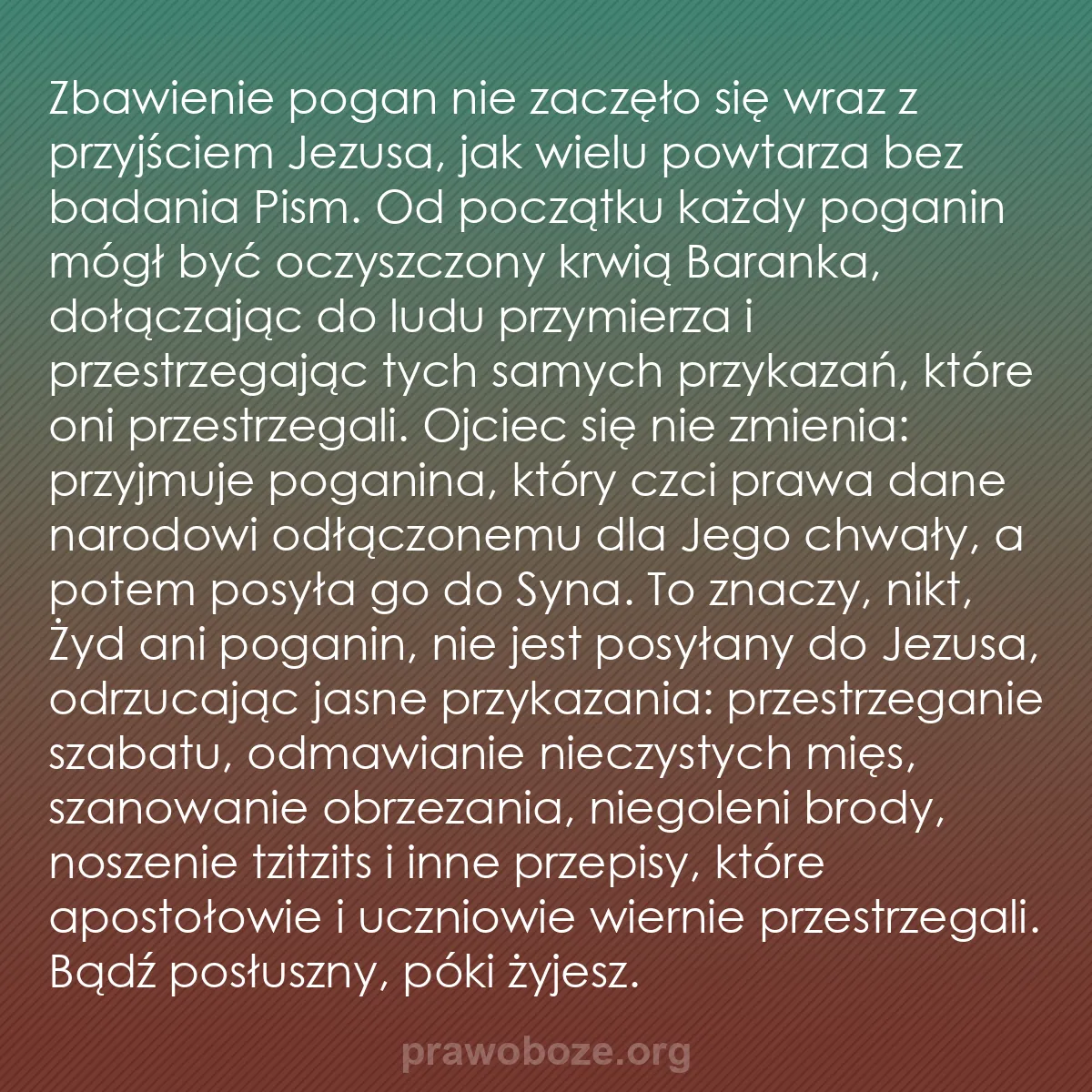 b0333 - Grafika o Prawie Bożym: Zbawienie pogan nie zaczęło się wraz z przyjściem Jezusa, jak...
