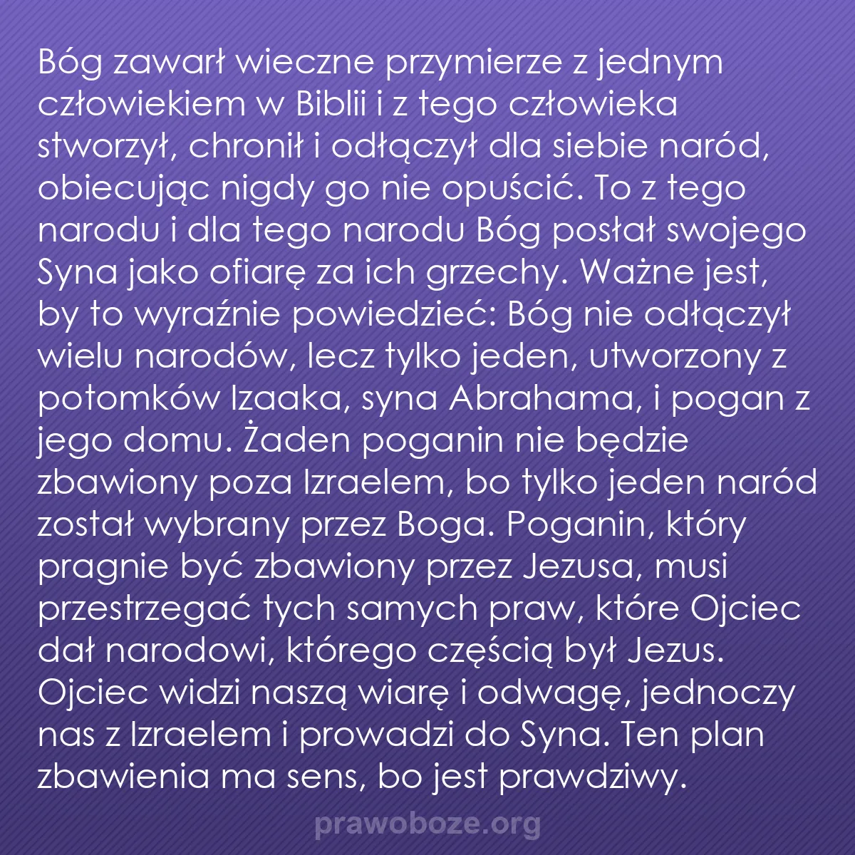 b0338 - Grafika o Prawie Bożym: Bóg zawarł wieczne przymierze z jednym człowiekiem w Biblii...